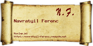 Navratyil Ferenc névjegykártya