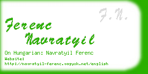 ferenc navratyil business card